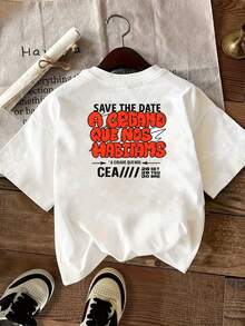 | Exquisite Design | Loose And Comfortable | Easy To Match | T-Shirt With Front And Back Print, "Save Our Home, City Life" Print, Round Neck, Short Sleeve, Casual Style For Women, Comfortable Fit, Skin-Friendly Fabric, Classic Design, A Must-Have Fashion Item For Women. - 白色 - 查看 2