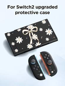 1pc Floral Daisy Bow Print Protective Case, Compatible With New Switch 2 (2025), Switch NS/Switch OLED, Suitable For Switch 2 Game Console Accessories, Family Pack, Storage Bag, Switch Protective Case, Romantic Gift For Switch Players - Multicolor - View 12