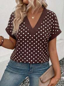 Selamara Camiseta casual y versátil con estampado de leopardo para mujer de talla grande, nueva llegada de primavera/verano - Multicolor 2 - Ver 5