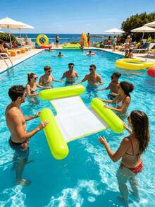 1pc Solid Color Inflatable Adult Pool Float Chair, Vibrant Colors, Durable PVC Hammock Lounge With Armrests And Headrest, Relaxation At Beach, Lake And Swimming Pool. Adult Swimming Pool Float, Available With Pump Set - Multicolor - View 13