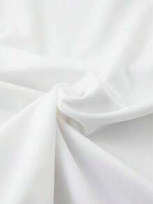 1 pieza de camiseta casual de manga corta con cuello redondo y estampado gráfico, perfecta para verano y primavera, diseñada para mujeres, 180g de algodón 100%. - Blanco - Ver 4