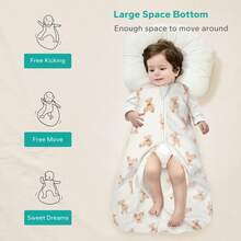 1.5 Tog Flannel Baby Sleeping Sack Warm Toddler Sleeping Bag For All Season - Bear - View 4