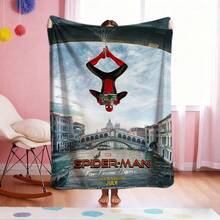 1pc S-Pider-Man Print Blanket,Retro Cartoon Style Throw Blanket,Cartoon Character Printed Blanket,All-Season Universal Nap Blanket,Character Home Decor Blanket,Modern Fashion Gift Suitable For Home Bedroom Bed Sofa Office Lunch Break Cover Picnic Blanket - Nhiều màu - Xem 2