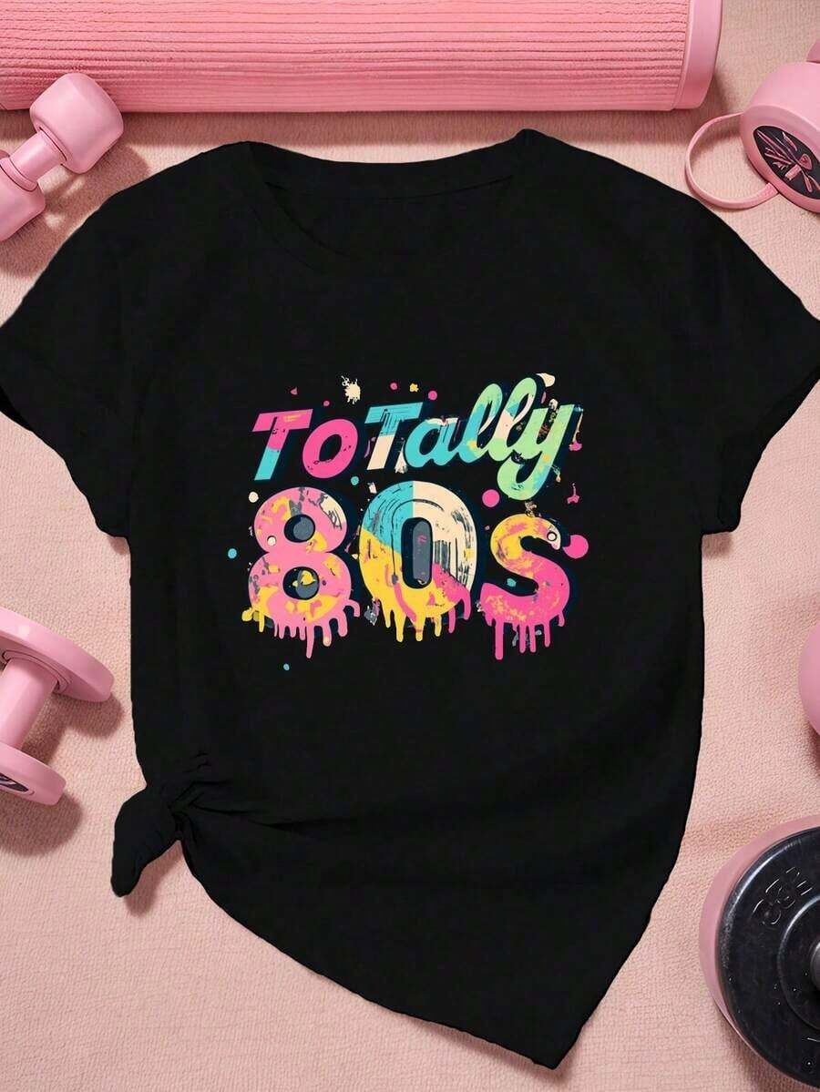 New T-Shirt. This Comfortable And Versatile Short-Sleeved Printed T-Shirt Features A Relaxed, Crew-Neck Design, Perfect For The Office, School, Weekend Outings, Or Travel. It Easily Integrates Into Everyday Life, Providing A Fresh And Lightweight Feel. - 黑色 - 查看 1