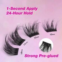 VEYESBEAUTY Faux cils auto-adhésifs – Cils pré-encollés avec bande invisible et adhésif transparent – bpld Pour un regard intense – Extensions de cils et maquillage - Voir 3