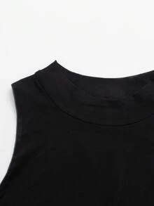 Solid Color Elegant Knit Fabric Sheer Dress For Everyday Wear Wedding Party Spring Black - Black - View 9