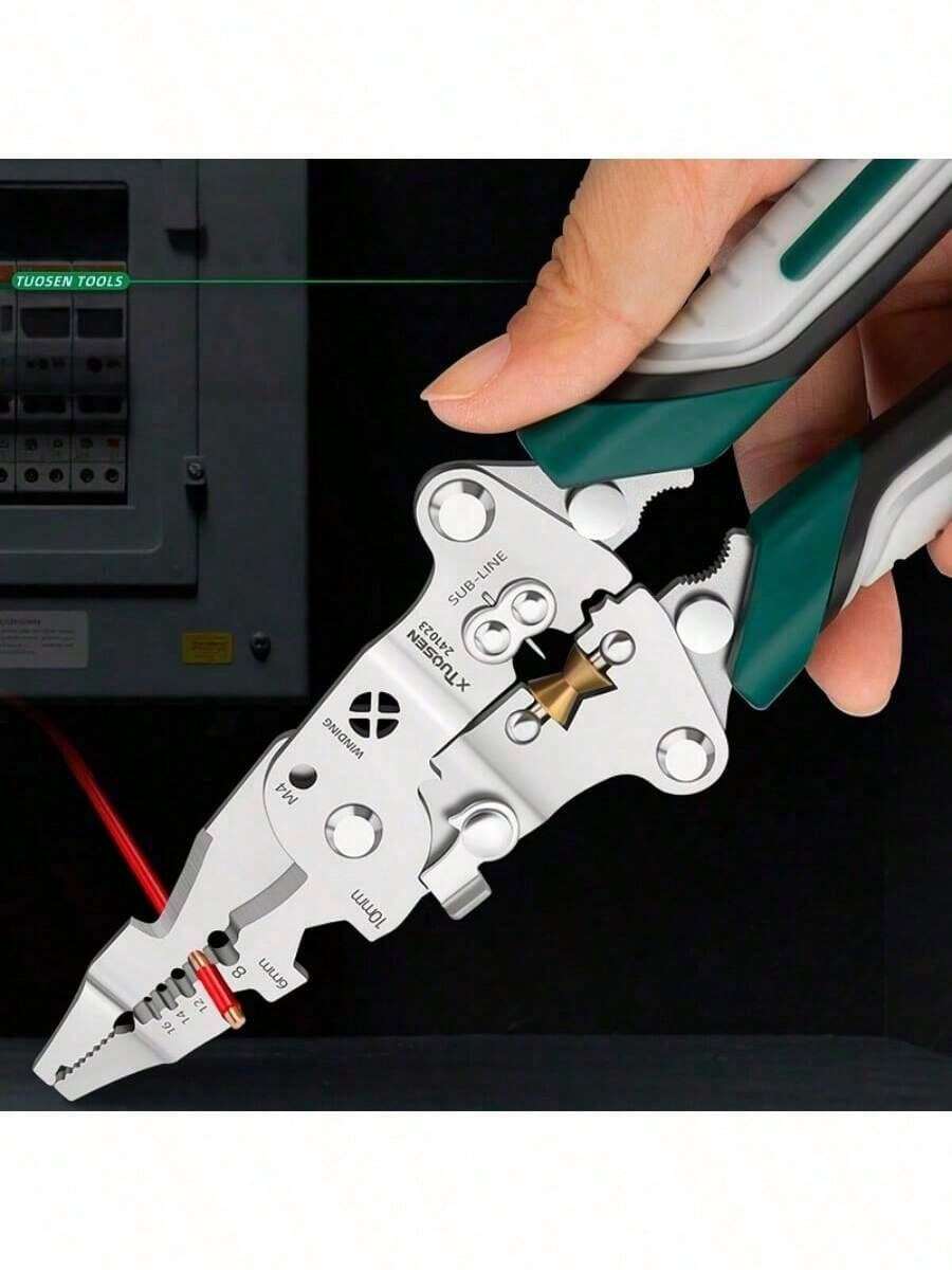 10-In-1 Heavy Duty Electrician's Stripping Pliers, Suitable For Stripping, Cutting, Crimping And Screwdriving, Applicable For Home, Workshop And DIY Projects - Multi-functional Wire Strippers - View 1