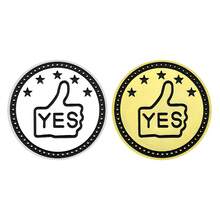 1pc Yes/No Decision Coin, Metal Wishing Coin For Stress Relief, Funny Fate Choice Commemorative Coin, Party Game Prop - Multicolor - View 4