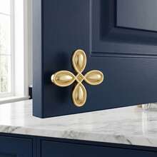 1pc Luxury Four-Petal Flower-Shaped Cabinet Handles, French Retro Zinc Alloy Drawer Knobs, Elegant Decorative Furniture Wardrobe Door Handles, Suitable For Kitchens, Dressing Tables, Wardrobes, Universal Home Hardware - A - View 5