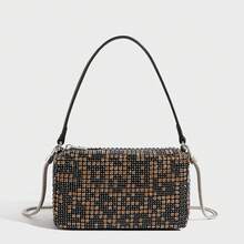 King Bag Rhinestone Bag Female Handmade Diamond-Studded Full Diamond Ladies Handbag Chain Small Square Bag Messenger Bag - Gradient Green - View 3
