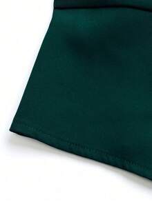 Chaleco minimalista de unicolor con cuello en V, sin mangas y con botones delanteros - Verde Oscuro - Ver 5