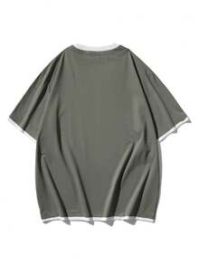 4pcs/Set Plus Size Solid Color Short Sleeve T-Shirts, Suitable For Spring/Summer/Autumn - Multicolor - View 3