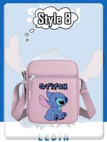 Túi đeo chéo màu hồng in hình Stitch cười của Disney, với hình ảnh Stitch vui tươi trên nền mềm mại, mờ. Được làm từ da giả bền chắc với dây đeo có thể điều chỉnh, khóa kéo an toàn và thiết kế nhỏ gọn nhưng rộng rãi, chiếc túi này hoàn hảo cho những chuyến đi chơi hàng ngày, thêm nét duyên dáng, hoài cổ cho trang phục thường ngày. - Nhiều kiểu dáng - Xem 9
