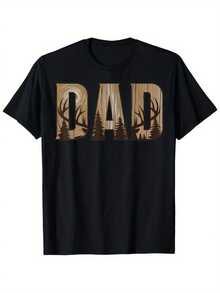 Camiseta de Hombre con Estampado de Camuflaje para Amantes de la Caza de Ciervos y Aves Acuáticas - Negro - Ver 1