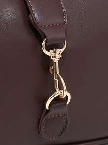 Novachic,1pc Retro Minimalist Hook Decor Adjustable One Shoulder Strap Crescent Shape Bag, Suitable For Date, Outing, Party - Coffee - View 4