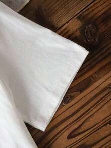 1pcsCamiseta de manga corta con estampado de letras de limón casual de verano , suelta y cómodacool - Blanco - Ver 3