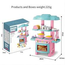 Mini Toy Kitchen Set For Kids, Pretend Play Kitchen Set With Utensils, Role Play Set, Gift For Boys And Girls - Pink - View 8