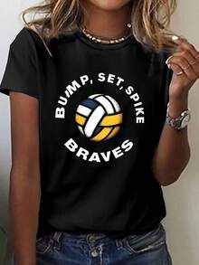 Women's Vet Print T-Shirt With Stethoscope And Syringe, Casual Short Sleeve Top, Pet Doctor Design, Suitable For Veterinary Technicians And Animal Lovers. New Arrivals For Summer. - 黑色 - 查看 7