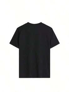 TrendyNew T-Shirt. This Comfortable And Versatile Printed Short-Sleeved T-Shirt Can Be Worn Alone Or As An Undershirt. Its Relaxed Crew Neck Design Makes It Perfect For The Office, School, Weekend Outings, Or Travel. Easy To Style For Everyday Wear, It Offers A Cool And Lightweight Feel. The Unisex Design Is Also Ideal For Couples. --A Casual, Urban-Style Cotton Cropped T-Shirt For Everyday Wear. - 黑色2 - 查看 4