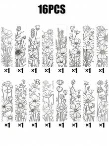 32pcs Eid Al-Adha Bookmarks With Exquisite Black And White Line Art, Creative DIY Coloring Opportunity For Hand-Painting, Perfect For Decorating Book Pages And Adding Vibrant Colors To Your Reading Materials - Multicolor - View 11
