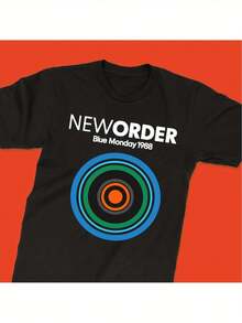 New Order Blue Monday 1988 Album Cover Men's Shirt Iconic NEW ORDER Print Music T-Shirt, Collectible Retro Tee For Concerts And Casual Wear (Unisex) Loose And Comfortable - 後退 - 查看 1