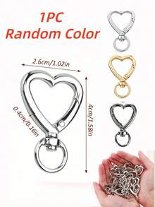 Móc khóa hình trái tim có khóa xoay, móc khóa carabiner hình trái tim màu bạc dễ thương bằng hợp kim kẽm, kẹp ba lô, dùng để tự làm túi xách, móc treo, dây đeo điện thoại, móc ví và vòng chìa khóa thời trang. - Quyên góp vì tình yêu thương - Xem 14