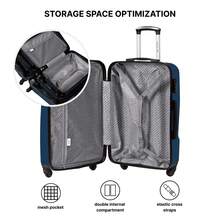 W WINGS 20"、24"、28" ABS+ 硬殼行李箱套裝 | 密碼鎖、伸縮拉桿、360°旋轉輪，適用於度假與商務旅行 - 藏蓝色 - 查看 5