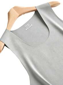 2PCS Seamless Men's Undershirt Thin Wide Round Neck Ice Silk Sleeveless T-Shirt Base Layer Tank Top Summer Sports Undershirt - Multicolor - View 2
