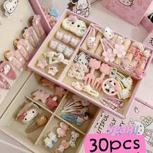 Bộ 30/50 phụ kiện và kẹp tóc Hello Kitty màu hồng của Sanrio, quà tặng Ngày Valentine cho bé gái, phụ kiện tóc hoạt hình Hello Kitty kiểu Nhật Bản, kẹp tóc bên hông, phụ kiện tóc cho Giáng sinh, tiệc cưới, nơ và họa tiết hoạt hình Hello Kitty. - phụ kiện tóc - Xem 5
