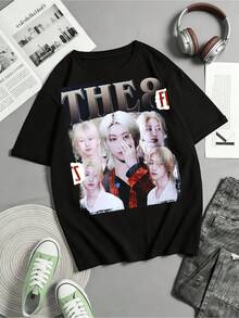 Limited Edition THE8 SEVENTEENS T-Shirt - Vintage Graphic The8 T-Shirt - Retro The8 T-Shirt - Funny The8 Meme - Korean Boy Band T-Shirt - 黑色 - 查看 6