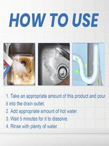 Drain Cleaner - Kitchen & Bathroom Pipe Clog Remover, Cleans Residue & Deodorizes - 粉狀 - 查看 2