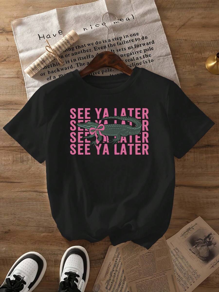 ¡Próximamente!Una camiseta de mujer de manga corta, holgada, moderna, retro y elegante, adecuada para actividades al aire libre en primavera y verano.Camiseta casual de manga corta con estampado de cocodrilo y cuello redondo, ropa de mujer para primavera y verano.blusas para mujer,blusas casuales para dama,tops,, mujer premium,y2k,playeras de mujer curvy,ofertas y liquidaciones ropa mujer,playeras deportivas para mujer,,playeras de hombre, mujer,blusas>elegante GZFF - Negro - Ver 1