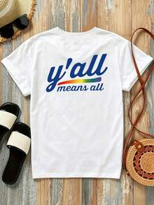 New 180g Short-Sleeved T-Shirt, 1% Cotton, With Front And Back Prints - T-Shirt Print, Music Theme - Fashionable Printed T-Shirt For Women, Short-Sleeved, Suitable For All Seasons, Modern Clothing - Can Be Worn As A Base Layer In Spring And Autumn Or Alone In Summer, Unisex. - 白色 - 查看 2
