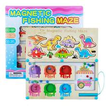 Multifunctional Wooden Magnetic Bead Maze Toy, Counting Color Shape Matching Magnetic Fishing Game For Toddlers, Improve Concentration Hand-Eye Coordination - Multicolor - View 11
