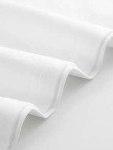 Soft And Breathable Cotton T-Shirt For Women, Casual Daily Wear, 200g, Plus Size 1XL-5XL, With Classic Letter Print, Short Sleeve, Casual, Suitable For All Seasons, Elegant Blouses For Women. - 白色 - 查看 5
