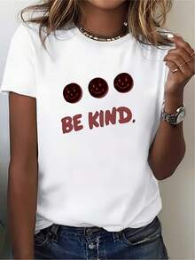Camiseta Suave con Diseño de Sonrisa Amigable, Ideal para Actividades de Team Building Familiares - Un Divertido y Moderno Regalo para el Día del Trabajo con Diseño Impreso - Blanco - Ver 1