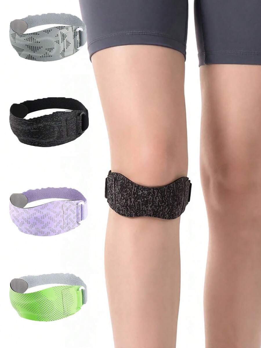 1 pieza Correa ajustable de soporte grueso para la rodilla, diseño reflectante para deportes, correr, fitness, baloncesto, senderismo - Multicolor - View 1
