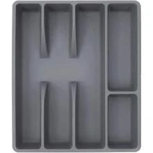 1 Estante organizador de almacenamiento, caja, estante para cubiertos, bandeja para cubiertos, estante de almacenamiento de cubiertos de plástico - Ver 6
