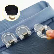 12/6pcs Transparent Pant Leg Clips, Invisible Hem & Sleeve Fixers, Adjustable Transparent Non-Slip Pant Leg Clips, Reusable Denim Cuff Holders - Clothing Clips - View 6
