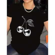 Camiseta para Parejas con Diseño de Osito de Trapo y Corazón - Negro - Ver 1