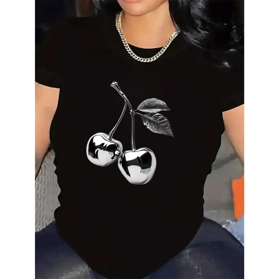 Camiseta para Parejas con Diseño de Osito de Trapo y Corazón - Negro - Ver 1