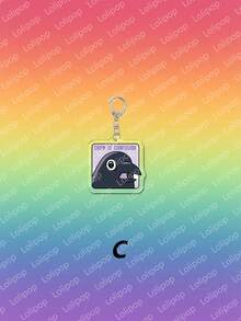 1个亚克力可爱卡通乌鸦LGBT塔罗牌风格吊坠，背包装饰/包包配件/书包配件/钱包吊坠，送朋友的礼物 - 彩色 - 查看 6
