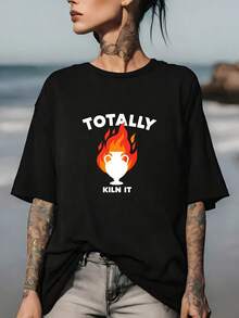 "Totally Sold Out" - Christmas Llama Trophy Design T-Shirt, Suitable For Family And Team Gatherings. | 180G Holiday Gift Ideas |  Short-Sleeved T-Shirt | Perfect For Company Holiday Parties. - 黑色 - 查看 7
