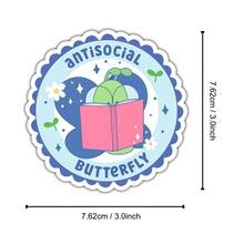 1 Stück Anti-Sozial Schmetterling Aufkleber, Aufkleber für Laptops, Wasserflaschen, Planer, Notizbücher, Kindles und für alle, die sozial selektiv, emotional müde oder einfach gerne alleine sind - Verschiedenfarbig - Übersicht 9