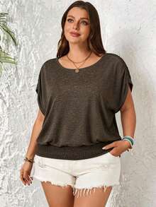 Camiseta de Pascua colorida talla grande, camiseta casual de cuello redondo holgada con cintura, vacaciones, ropa casual de verano para mujeres talla grande, Día de San Valentín, Día de San Valentín talla grande, festival de verano para mujeres - Marrón - Ver 9