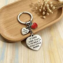 Llavero con forma de corazón grabado "Gracias por guiar mi crecimiento", adecuado para el Día del Maestro, temporada de graduación, regalo de fin de curso para maestros, Acción de Gracias, Navidad - Multicolor - Ver 3