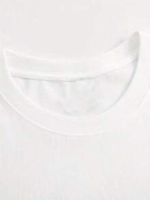 1 Camiseta de Manga Corta de Algodón Puro con Estampado de Letras y Anime para Mujer, Diseño Simple, Cómoda y Elegante, Adecuada para Uso Casual Diario, Estilo Elegante, Imprescindible para Fiestas de Verano, Envío Local, Tela Suave, Ropa de Mujer para Pascua |   Diseño exquisito |   Suelto y cómodo |   Fácil de combinar | - Blanco - Ver 3