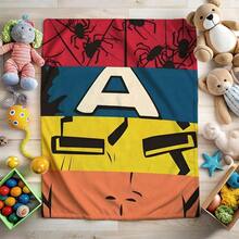 1pc Superhero Movie Print Blanket,Retro Cartoon Style Throw Blanket,Cartoon Character Printed Blanket,All-Season Universal Nap Blanket,Character Home Decor Blanket,Modern Fashion Gift Suitable For Home Bedroom Bed Sofa Office Lunch Break Cover Picnic Blanket - Nhiều màu - Xem 3
