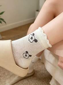 5 Pairs Cartoon Puppy Design Cute Short Socks, High Elasticity Non-Binding, For Women, Spring/Summer - Multicolor - View 9