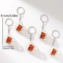 Mini Beer Mug Keychain, Small Gift Creative Beer Cup Keyring - Multicolor - View 5